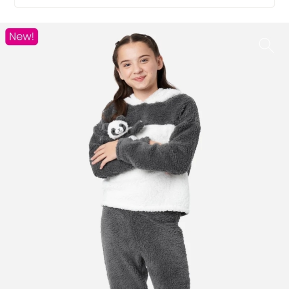 Faux sherpa color block pajama set - Picture 4 of 5